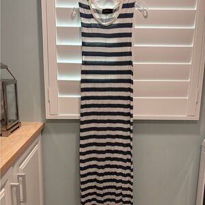MINKPINK Sleeveless Striped Maxi Dress in Black & White